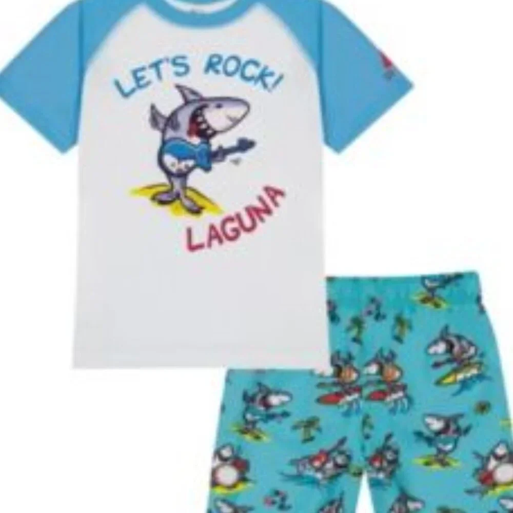 Laguna boy's lets rock swim set 2-pc short set retail $38